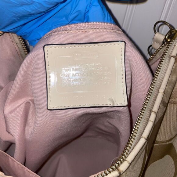 Coach Signature Stripe Convertible Hobo Bag (Shoulder & Crossbody) - Picture 3 of 14